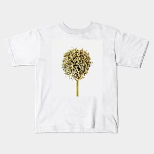 Botanical art photography. Garlic head blossom. Kids T-Shirt